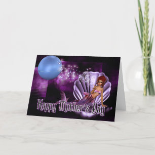 Meerjungfrau in Clam Muschel - Fantasy Mother Day  Karte