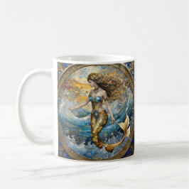 Meerjungfrau in den Ozeanwellen Kaffeetasse