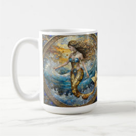 Meerjungfrau in den Ozeanwellen Kaffeetasse