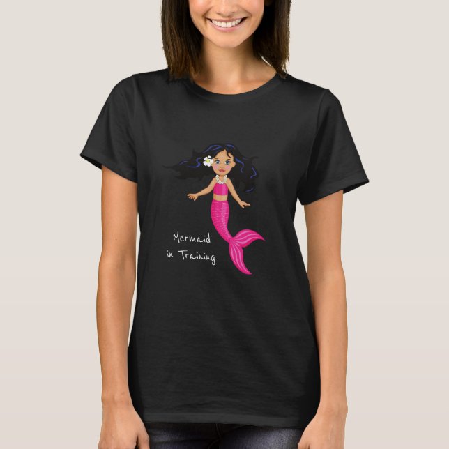 Meerjungfrau in der Ausbildung Slogan rosa Meeresk T-Shirt (Vorderseite)