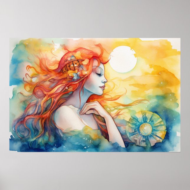 Meerjungfrau in der Sonne Poster (Vorne)