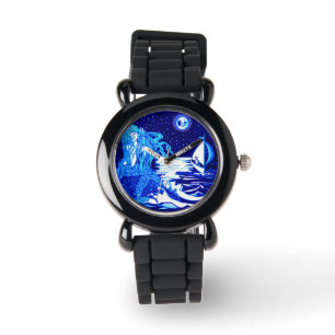 Meerjungfrau kämmt sich die Haare Armbanduhr