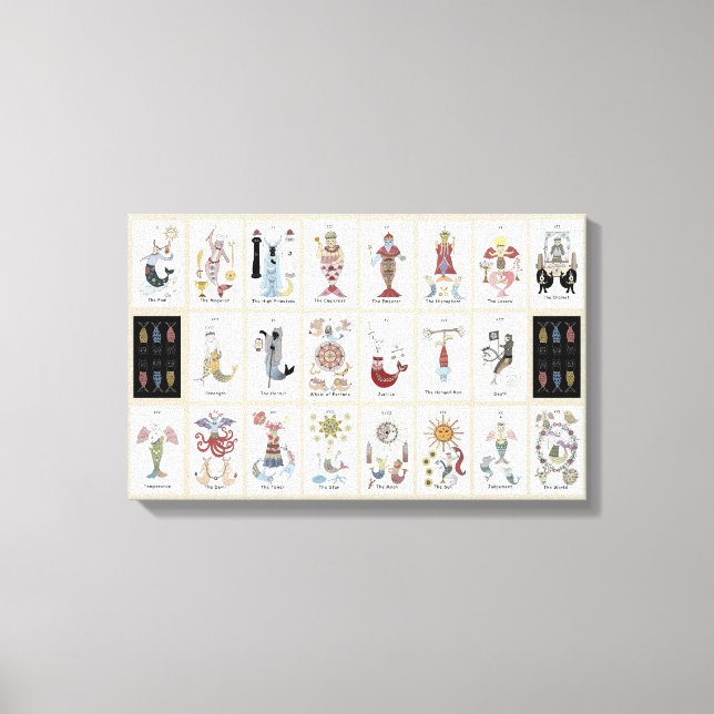 Meerjungfrau Katze Tarot Leinwanddruck (Vorderseite)