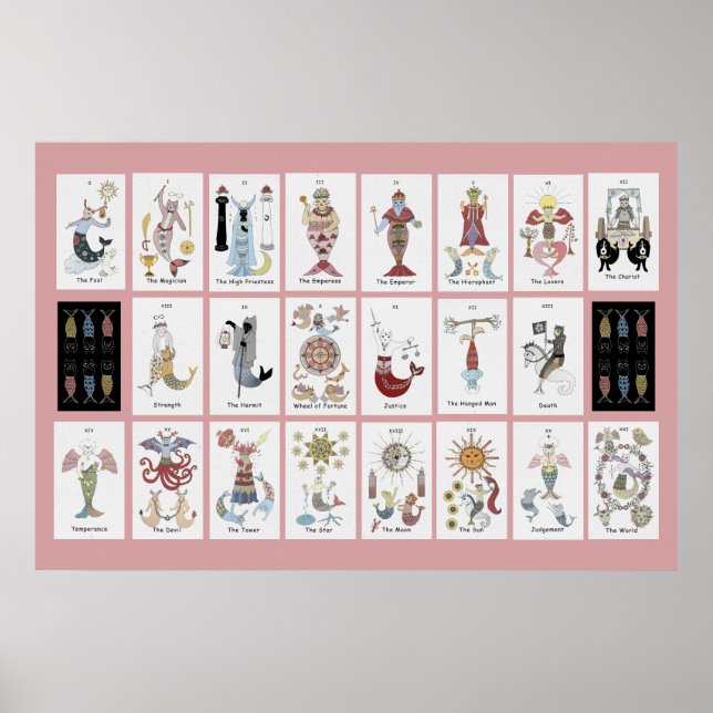 Meerjungfrau Katze Tarot Poster (Vorne)