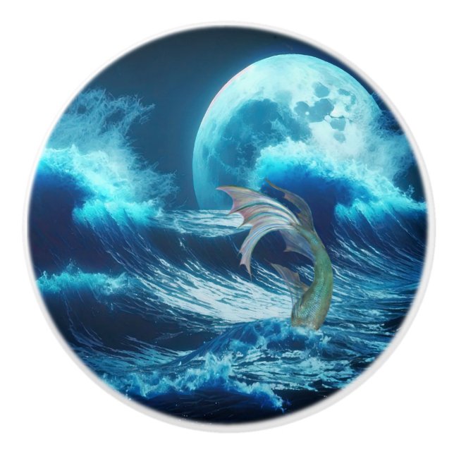 Meerjungfrau Keramik Dose Pull Keramikknauf (Vorderseite)