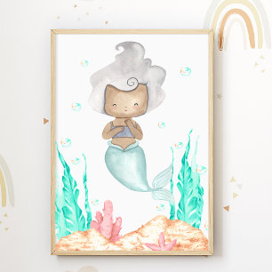 Meerjungfrau Kinderzimmer Poster Ozean Kids Raum D