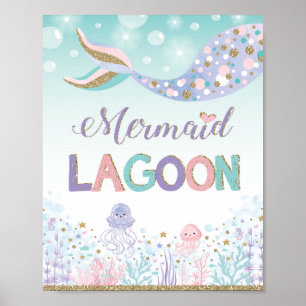Meerjungfrau Lagoon Unterwasser-Strand Poster