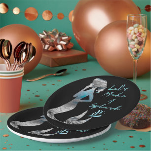 Meerjungfrau Lasst uns einen Schlag machen Pappteller