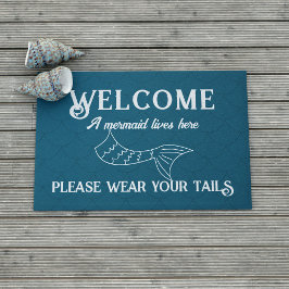 Meerjungfrau lebt hier sonnige Aquamarine Türmatte