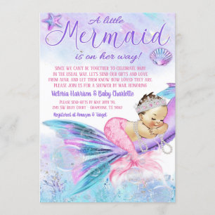 Meerjungfrau Long Distance Baby Shower per Post Einladung