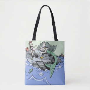 Meerjungfrau Mädchen Sommer Strand Freundschaft Wh Tasche