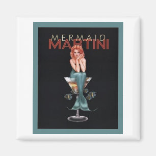 Meerjungfrau Martini Magnet
