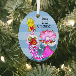 Meerjungfrau Meere und Grüße Personalisiert Ornament Aus Metall