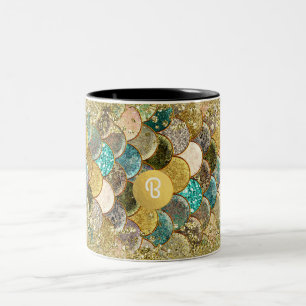 Meerjungfrau Meeresschuppen Beachy Glam Eigenes Mo Zweifarbige Tasse