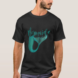 Meerjungfrau Meerjungfrau Schwarz Grau T-Shirt