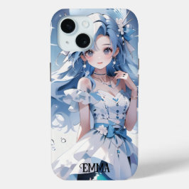 Meerjungfrau mit blauem Haar in einem Blue Dress-I Case-Mate iPhone Hülle