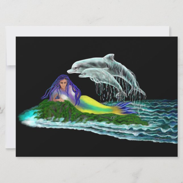 Meerjungfrau mit Delphinen (Vorderseite)