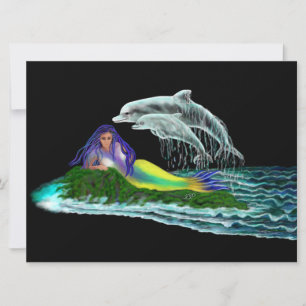 Meerjungfrau mit Delphinen