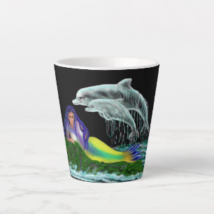 Meerjungfrau mit Delphinen Milchtasse