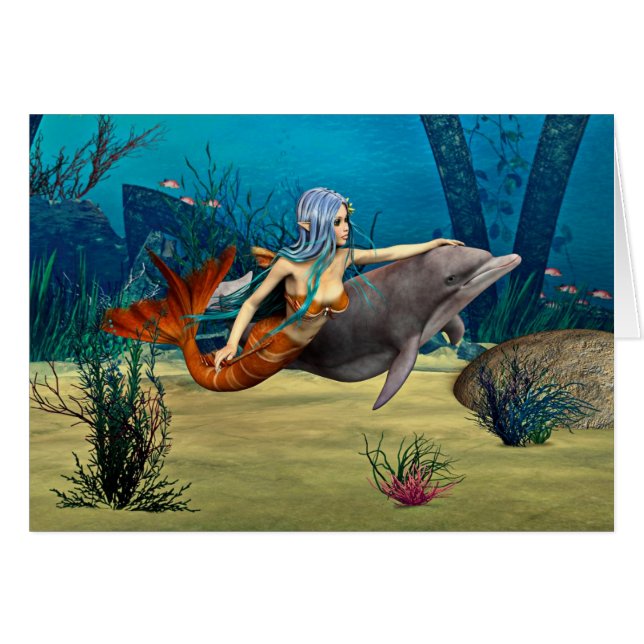 Meerjungfrau mit Dolphin (Vorderseite (Horizontal))