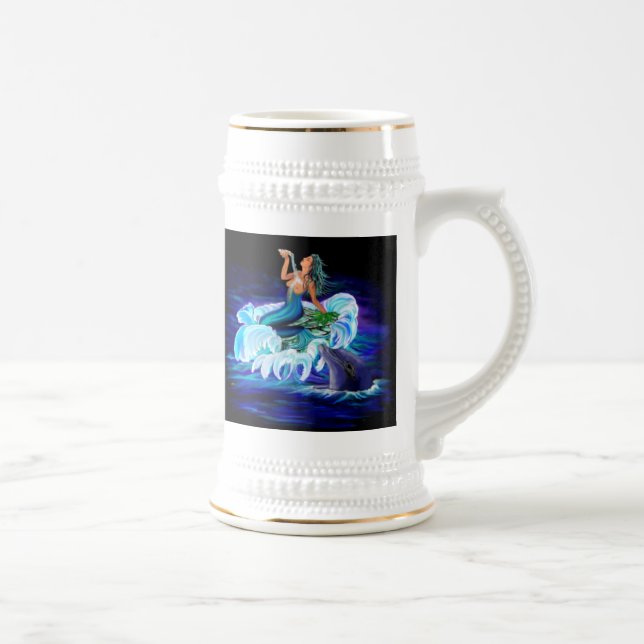 Meerjungfrau mit Dolphin Bierglas (Rechts)