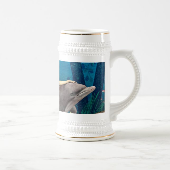 Meerjungfrau mit Dolphin Bierglas (Rechts)