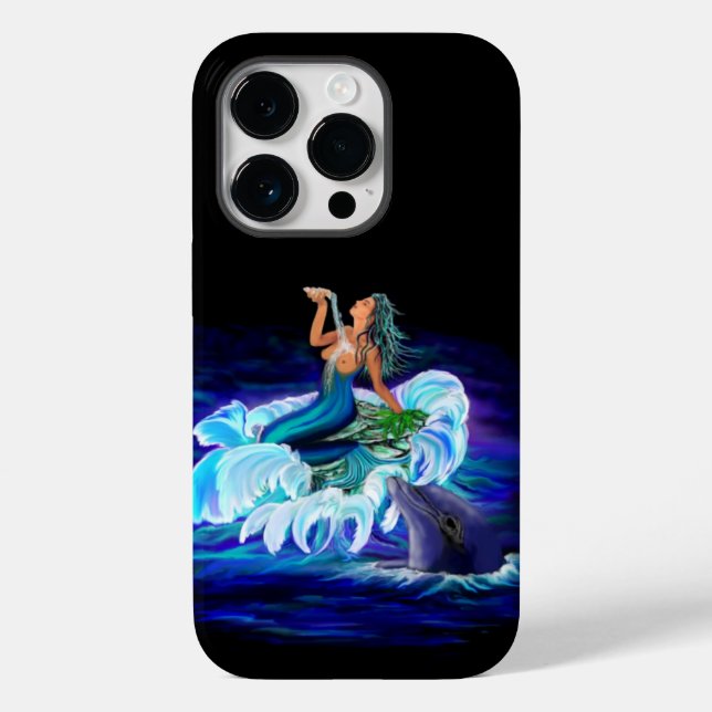 Meerjungfrau mit Dolphin Case-Mate iPhone 14 Pro Hülle (Rückseite)