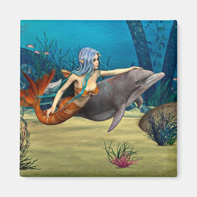 Meerjungfrau mit Dolphin Magnet (Vorne)