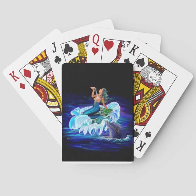 Meerjungfrau mit Dolphin Spielkarten (Rückseite)