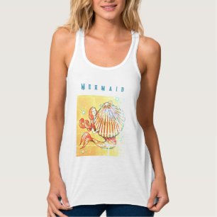 Meerjungfrau mit einer Zeichnend Muschel Tank Top