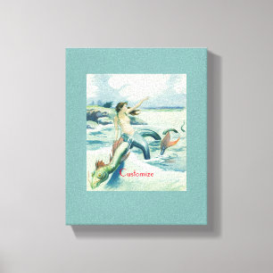 Meerjungfrau mit fließendem Thunder_Cove   Leinwanddruck