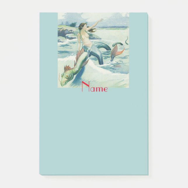 Meerjungfrau mit fließendem Thunder_Cove Post-it Klebezettel (Vorderseite)