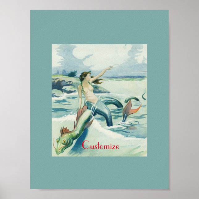 Meerjungfrau mit fließendem Thunder_Cove Poster (Vorne)