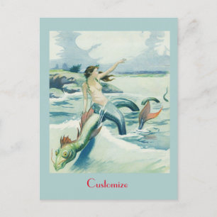 Meerjungfrau mit fließendem Thunder_Cove Postkarte