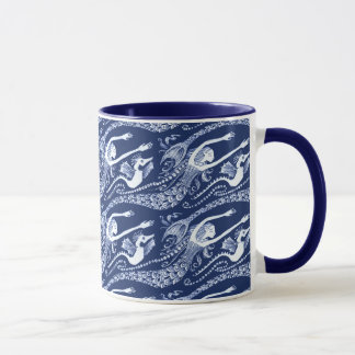 Meerjungfrau mit Perlen und Seepferd Tasse