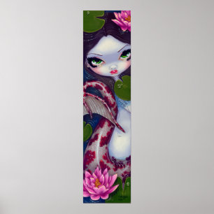 Meerjungfrau mit rosa Auge Lotuss gotischem großem Poster