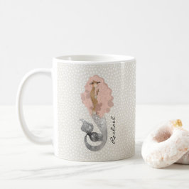 Meerjungfrau mit rosa Haar und Ihrem Namen Kaffeetasse