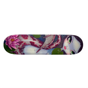 Meerjungfrau mit rosa Lotus-Skateboard Skateboard