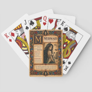 Meerjungfrau, mittelalterliche Bestiarien-Kunst Spielkarten
