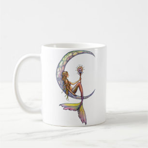Meerjungfrau Mond Fantasy Kunst Kaffeetasse