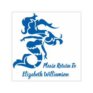 Meerjungfrau-Monogramm-Buch-Rückkehr Permastempel