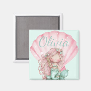 Meerjungfrau Muschel Liebhaber Name Magnet