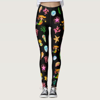 Meerjungfrau & Muscheln Strand-Vibe Leggings