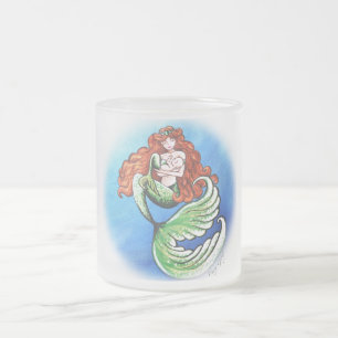 Meerjungfrau-Mutter Frosted Glass Mug Mattglastasse