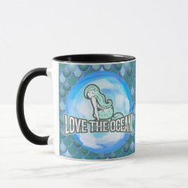 Meerjungfrau Niedliche Liebe Ozean BLUE Tasse