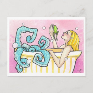 Meerjungfrau Octopus in der Badewanne - Postkarten
