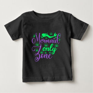 Meerjungfrau-Only-Zone in Neon-Grün und Lila Baby T-shirt