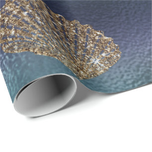 Meerjungfrau-Ozean-Glitzer-blaue Geschenkpapier