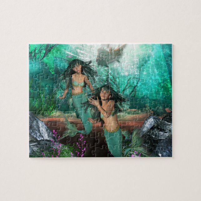 Meerjungfrau paart Puzzlespiel (Horizontal)