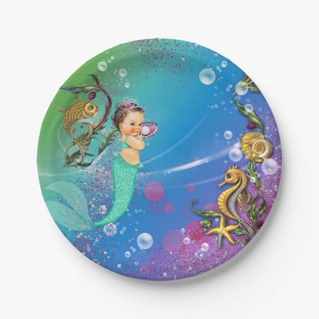 Meerjungfrau Pappteller (Vorderseite)